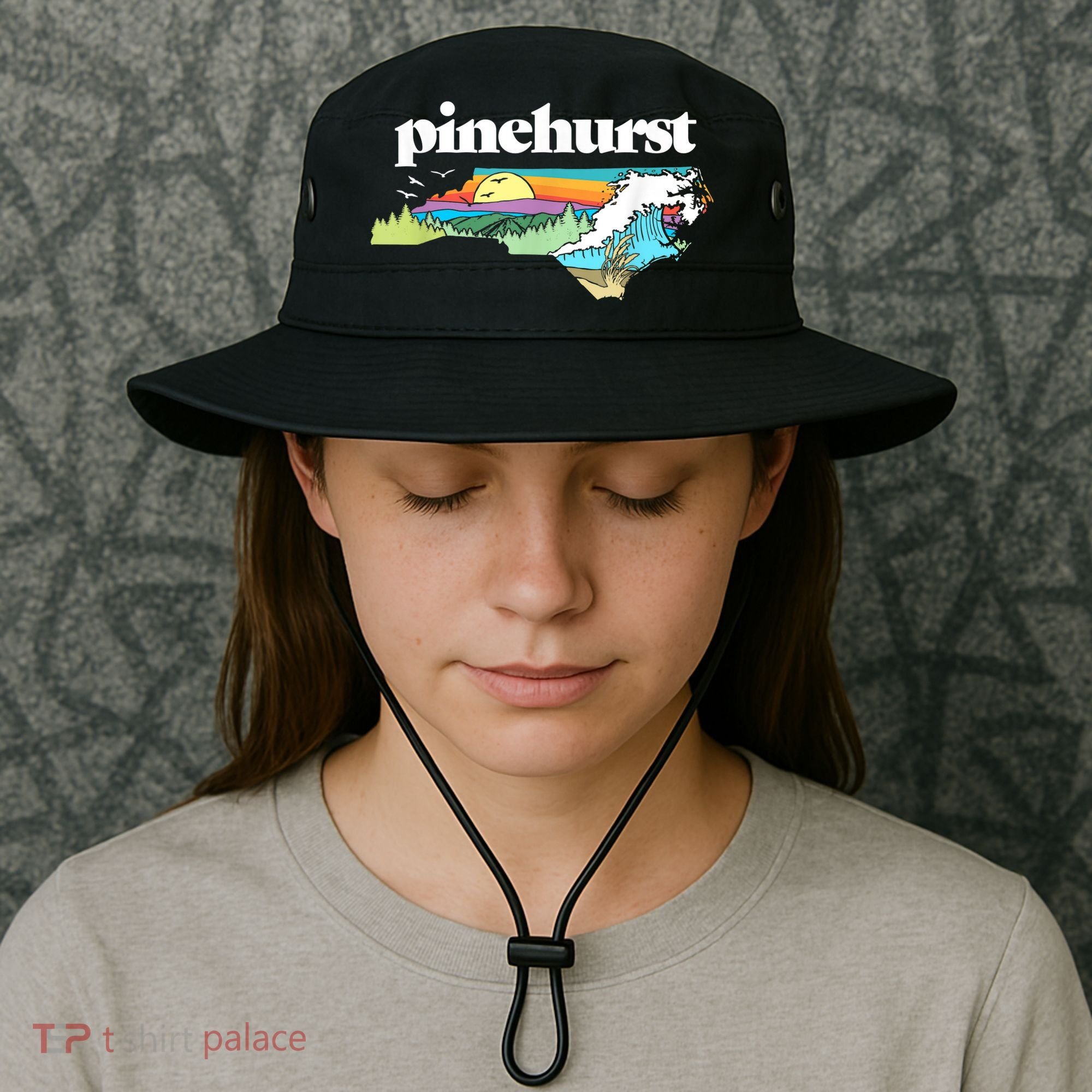 Pinehurst North Carolina Outdoors Retro Nature Bucket Hat