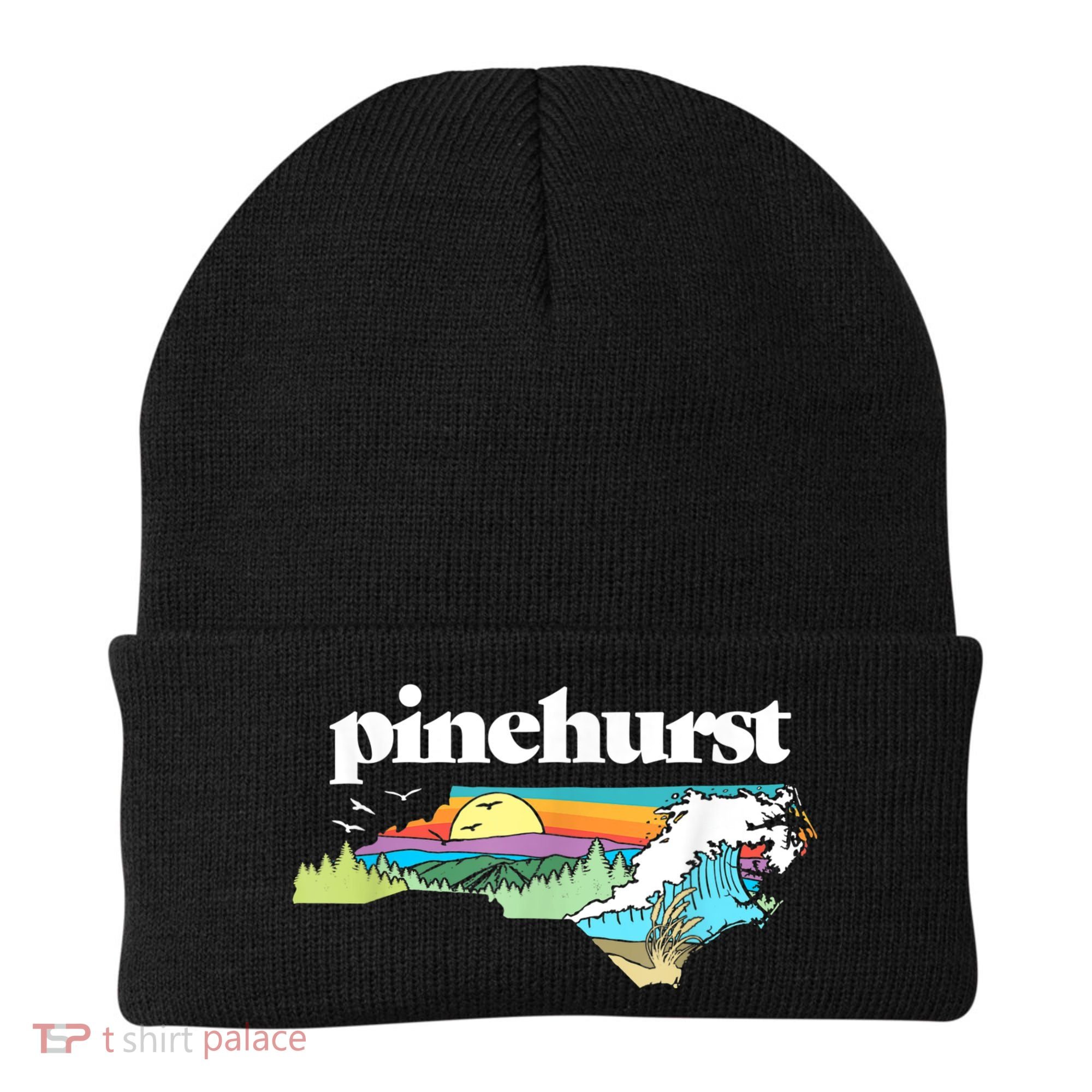 Pinehurst North Carolina Outdoors Retro Nature Beanie