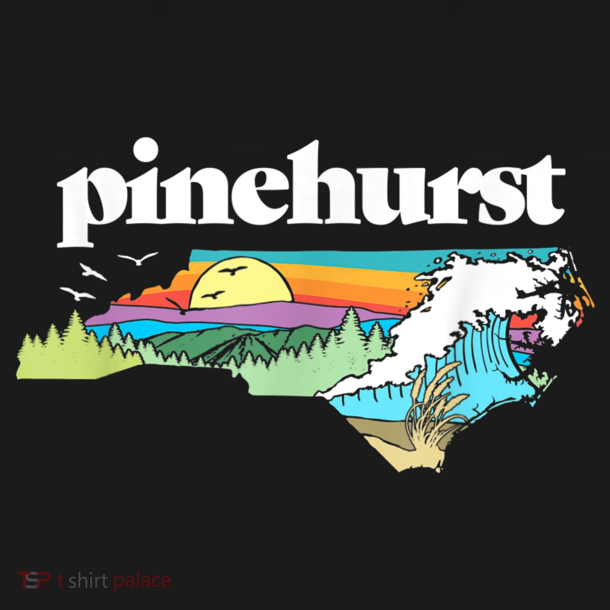 Pinehurst North Carolina Outdoors Retro Nature Coaster