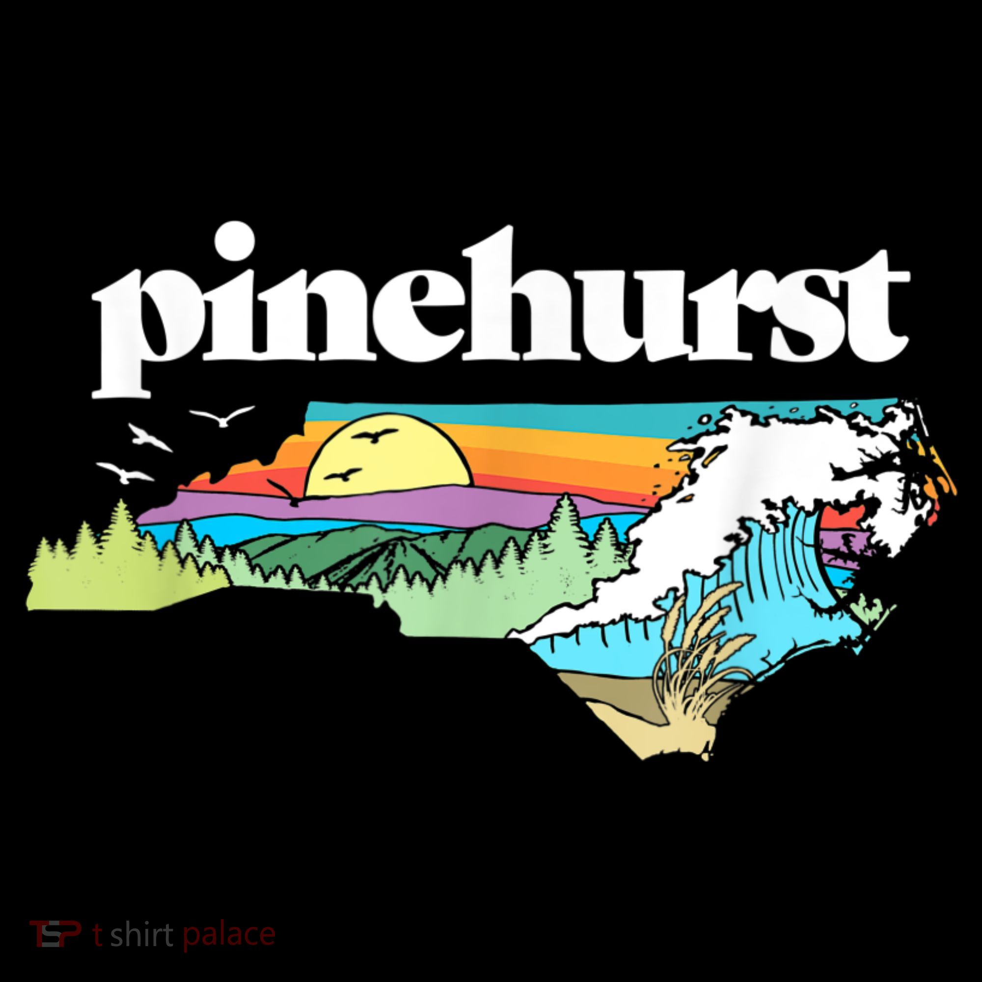 Pinehurst North Carolina Outdoors Retro Nature Women's Hoodie
