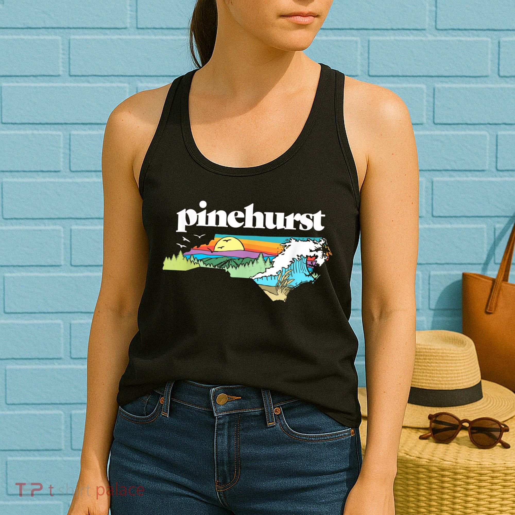 Pinehurst North Carolina Outdoors Retro Nature Women's Tank Top