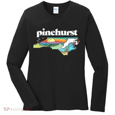 Pinehurst North Carolina Outdoors Retro Nature Women's Long Sleeve Shirt