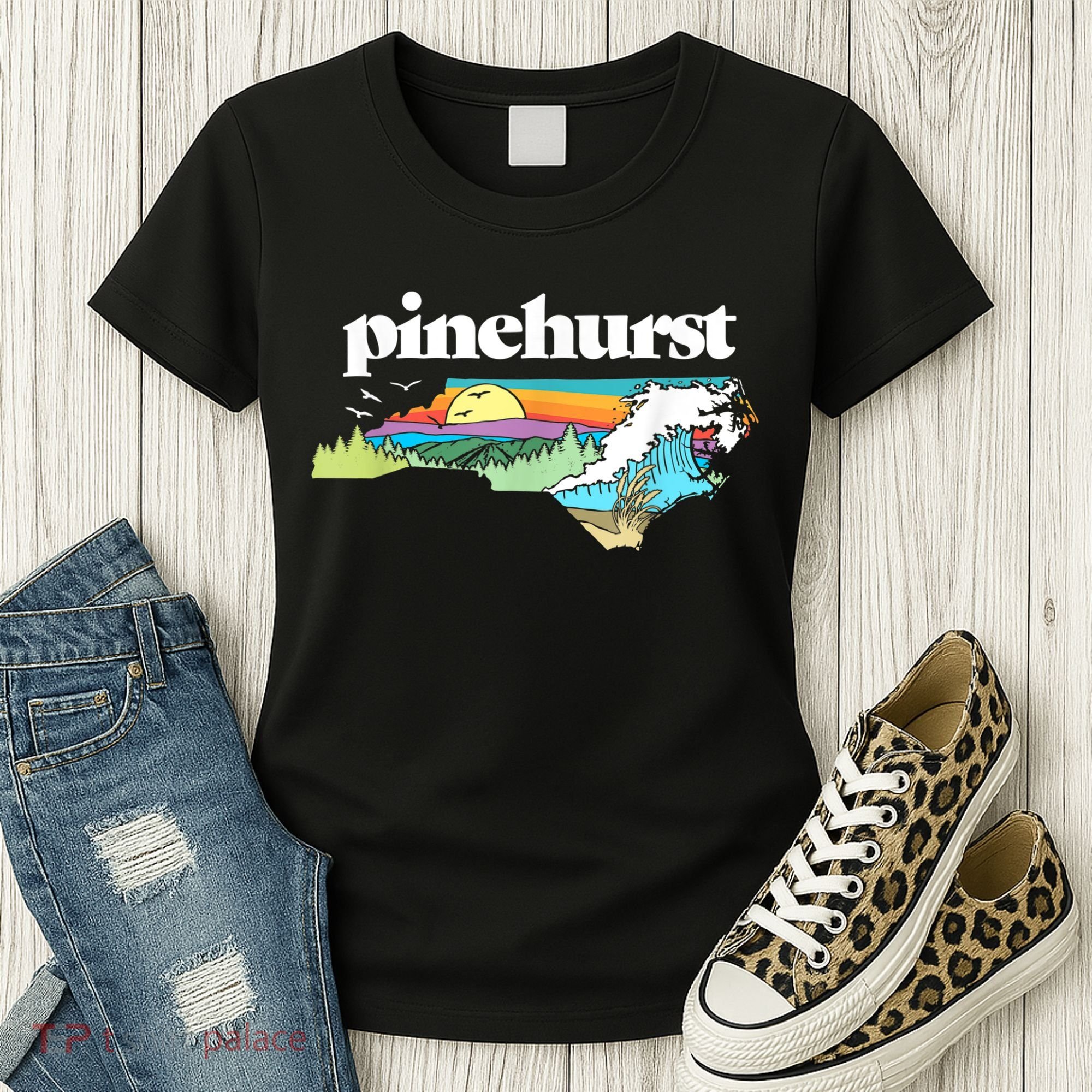 Pinehurst North Carolina Outdoors Retro Nature Women's T-Shirt