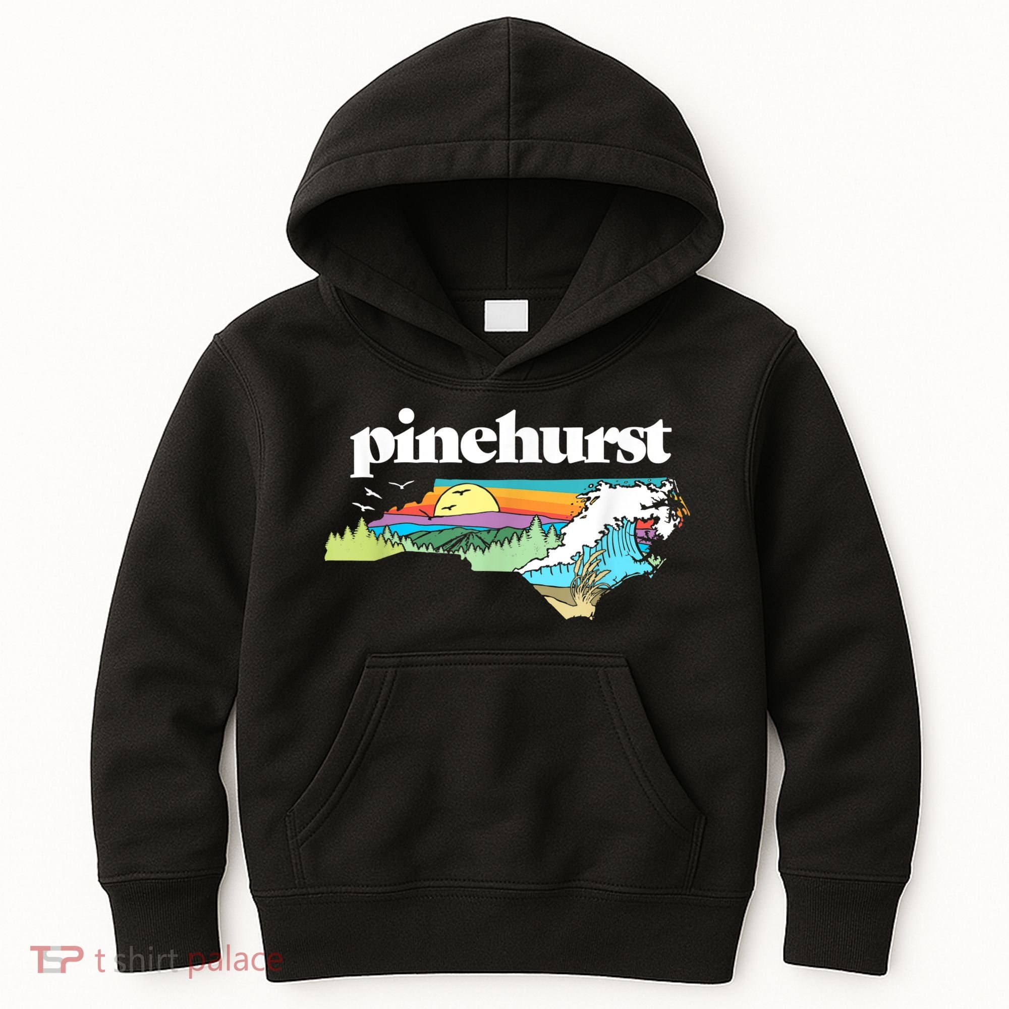 Pinehurst North Carolina Outdoors Retro Nature Kids Hoodie