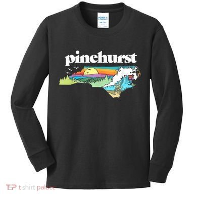 Pinehurst North Carolina Outdoors Retro Nature Kids Long Sleeve Shirt