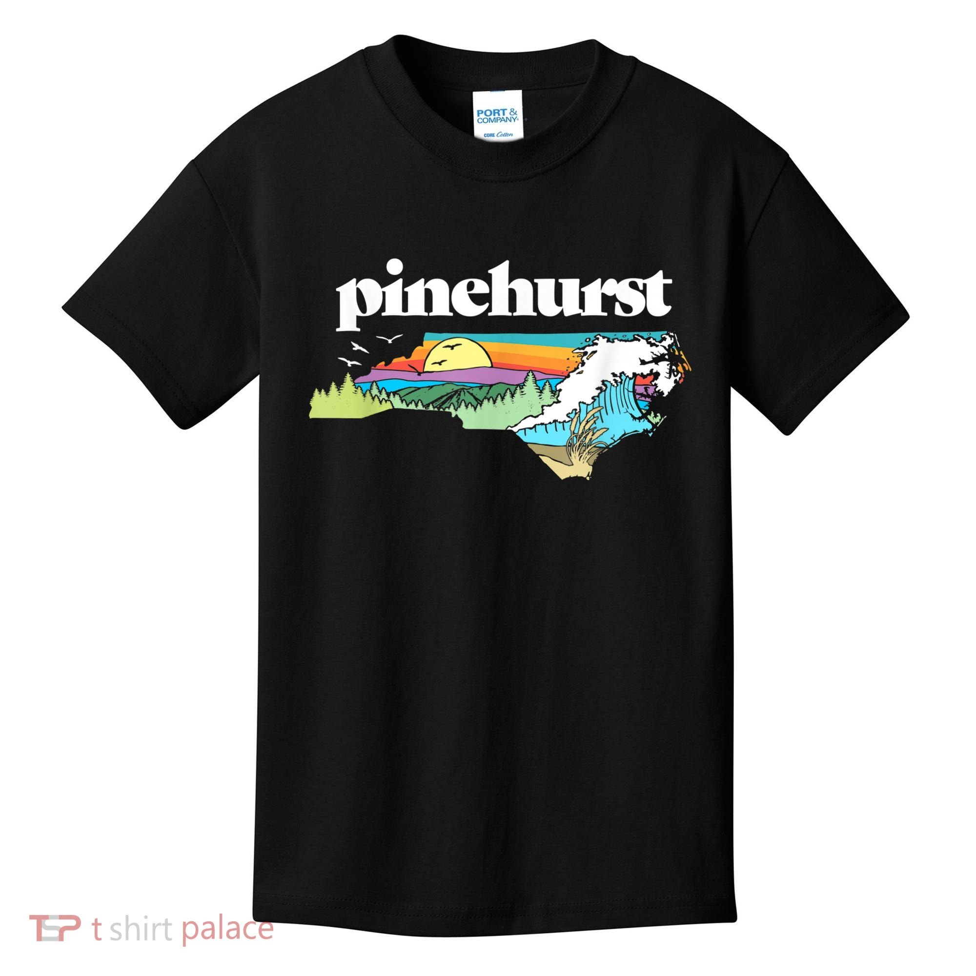 Pinehurst North Carolina Outdoors Retro Nature Kids T-Shirt