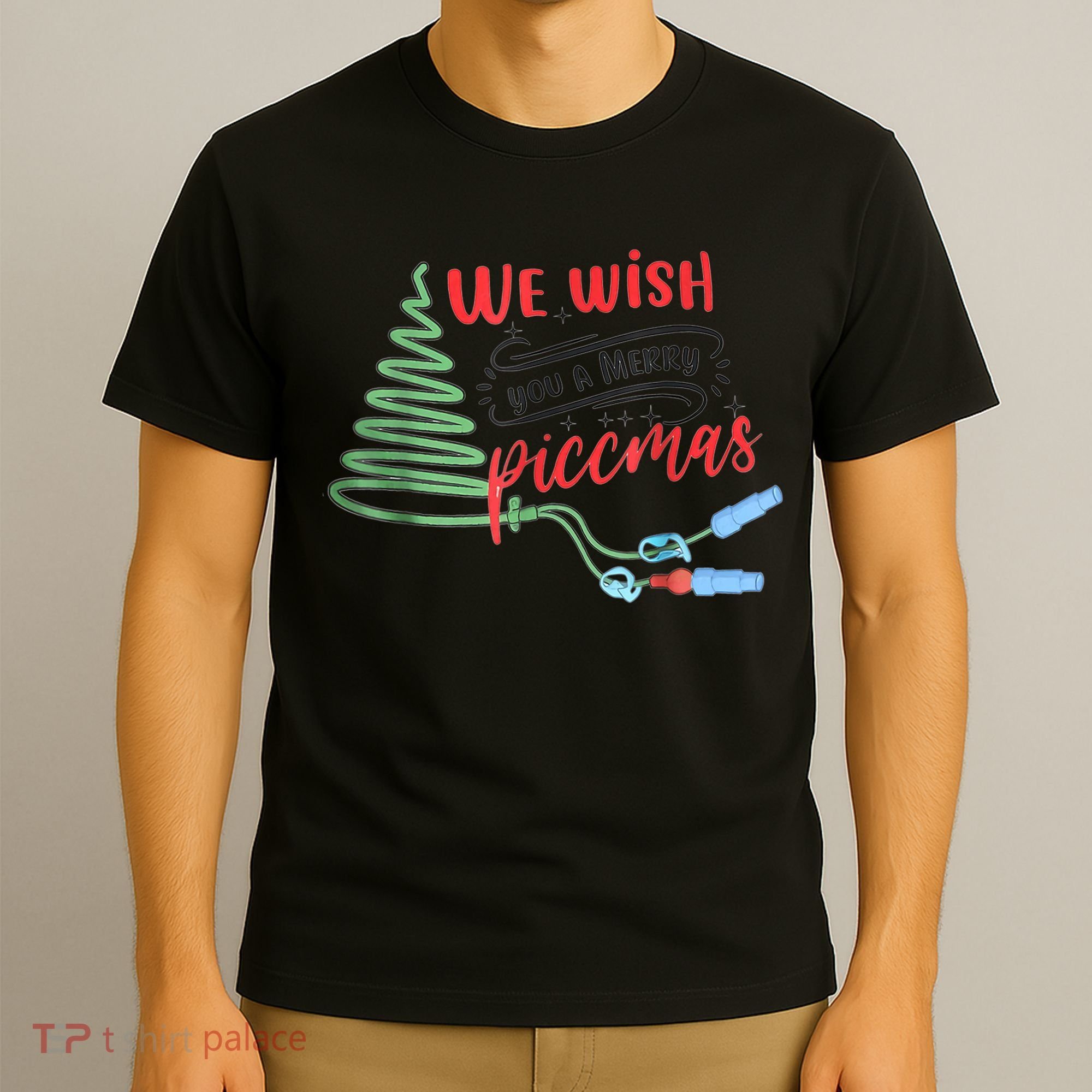 PICC Nurse Christmas Vascular Access ICU Rn Infusion Nurse T-Shirt