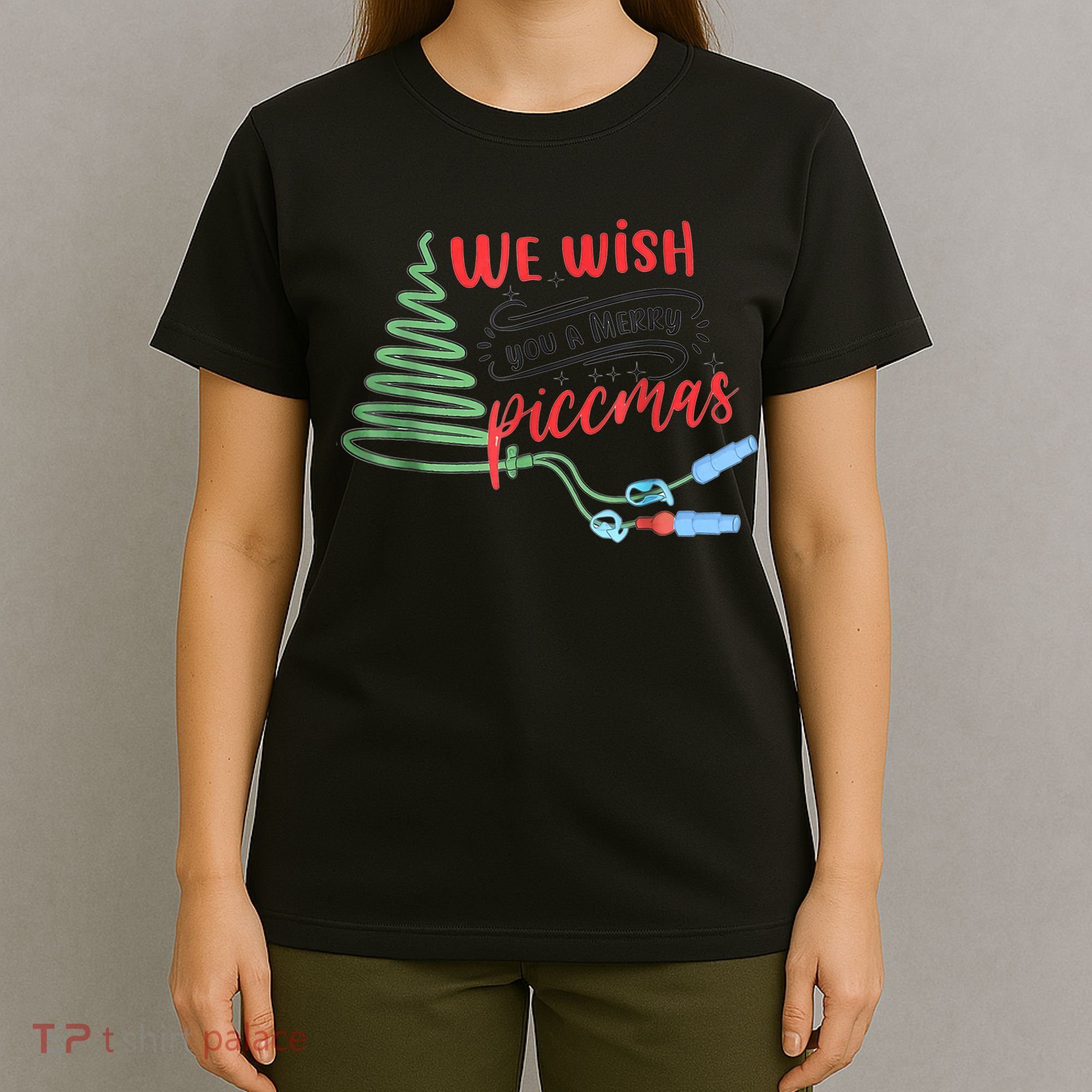 PICC Nurse Christmas Vascular Access ICU Rn Infusion Nurse T-Shirt