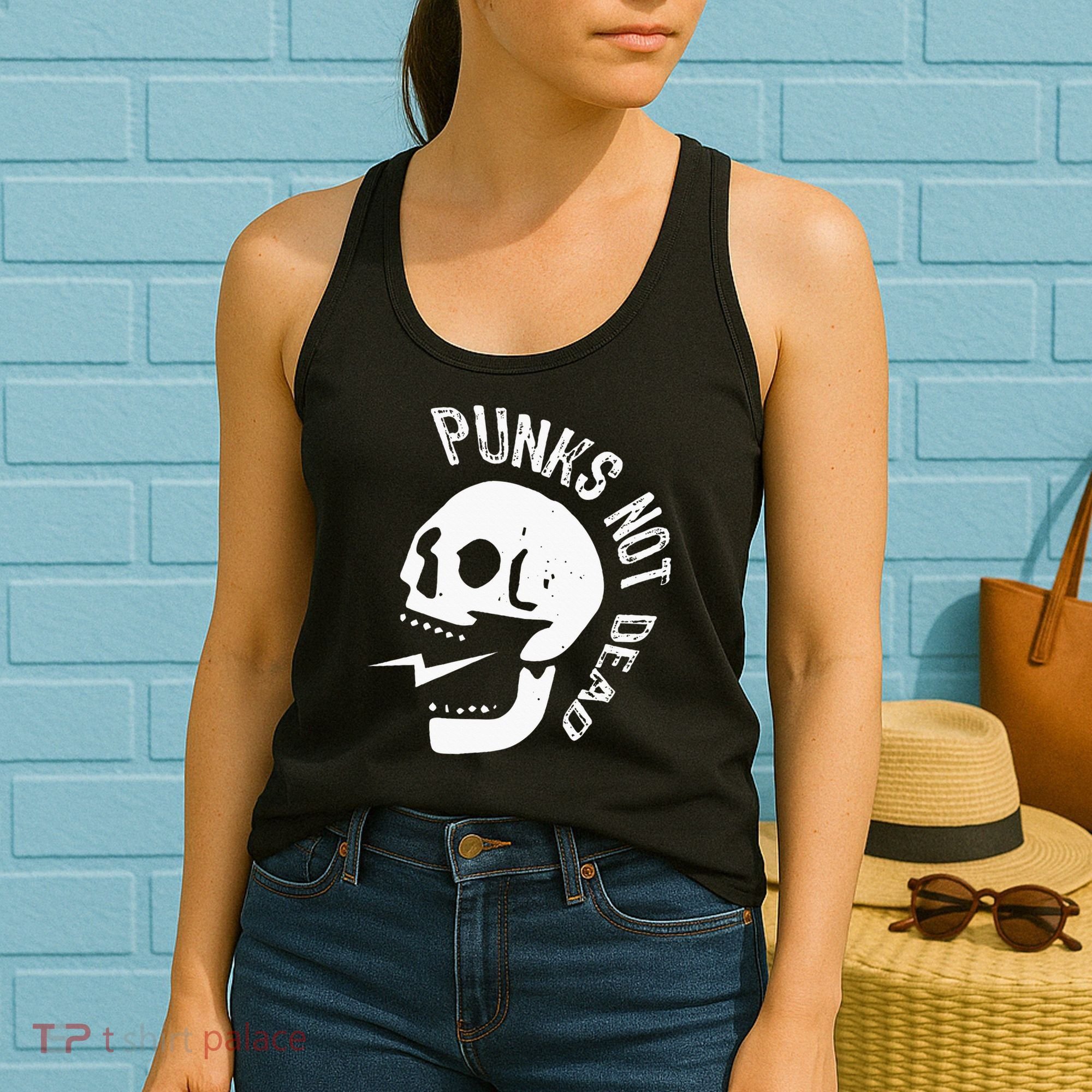 Punks Not Dead Skull Women's Tank Top