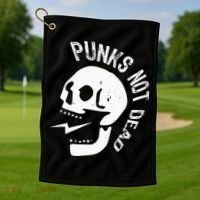 Punks Not Dead Skull Golf Towel thumb 1