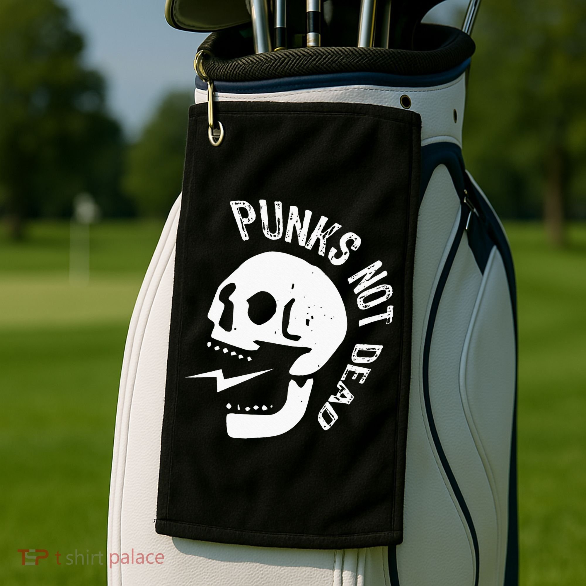Punks Not Dead Skull Golf Towel