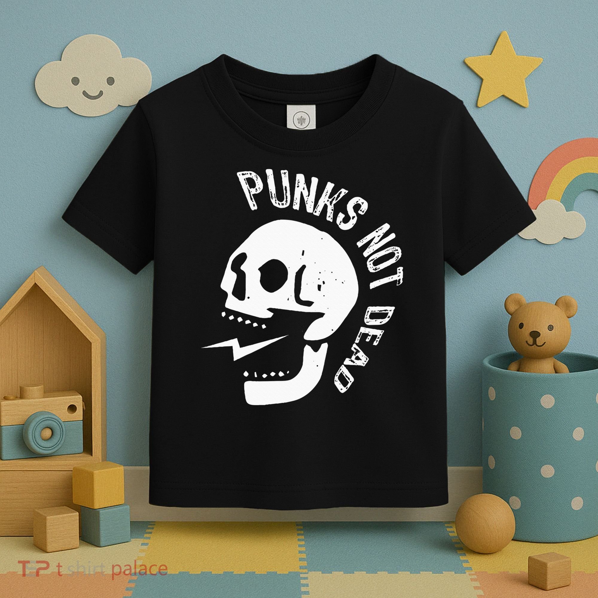 Punks Not Dead Skull Toddler T-Shirt