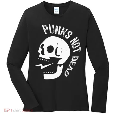 Punks Not Dead Skull Women's Long Sleeve Shirt