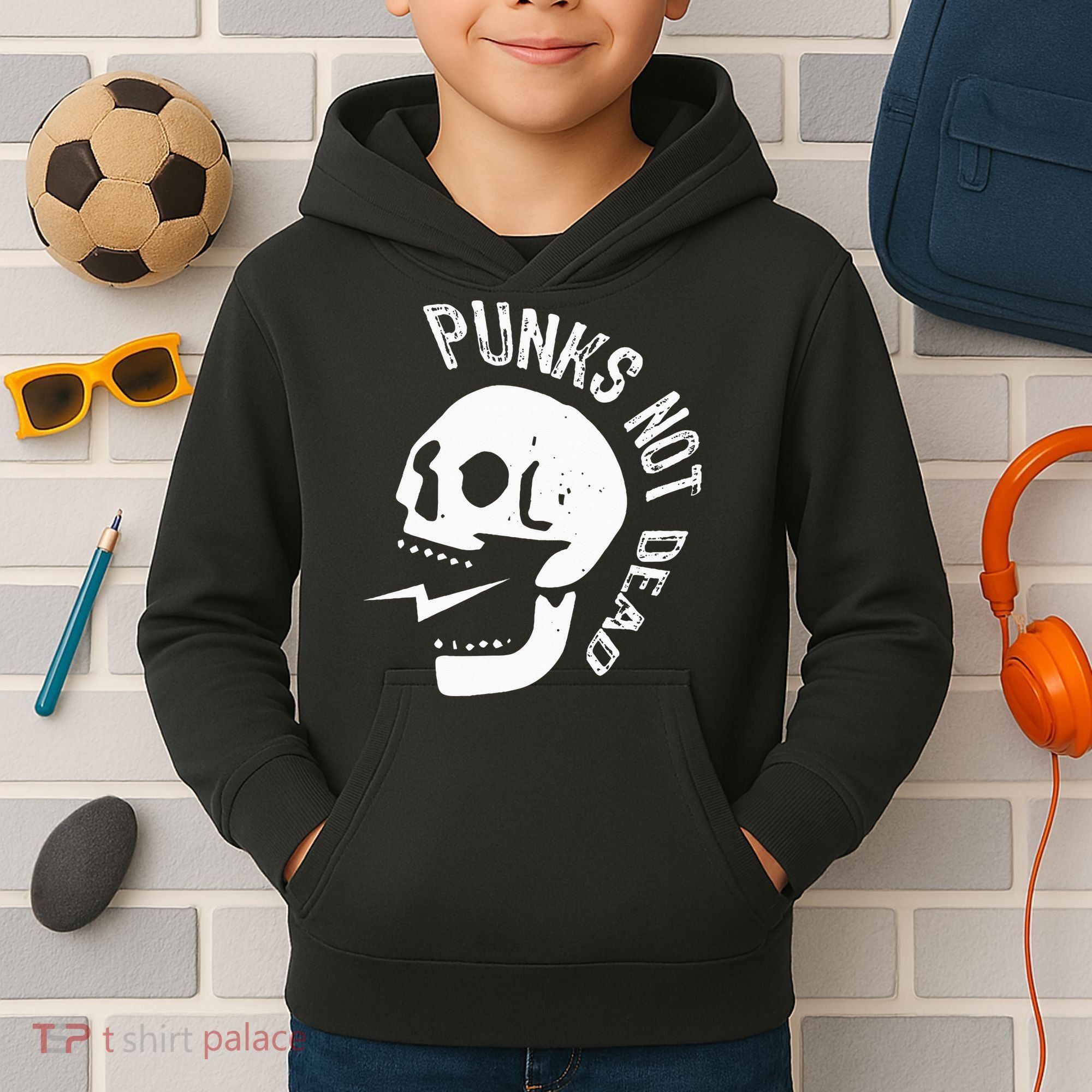 Punks Not Dead Skull Kids Hoodie