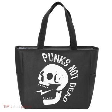 Punks Not Dead Skull Tote Bag