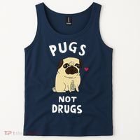 Pugs Not Drugs Funny Present For Dog Lover Tee Pets Tank Top thumb 2