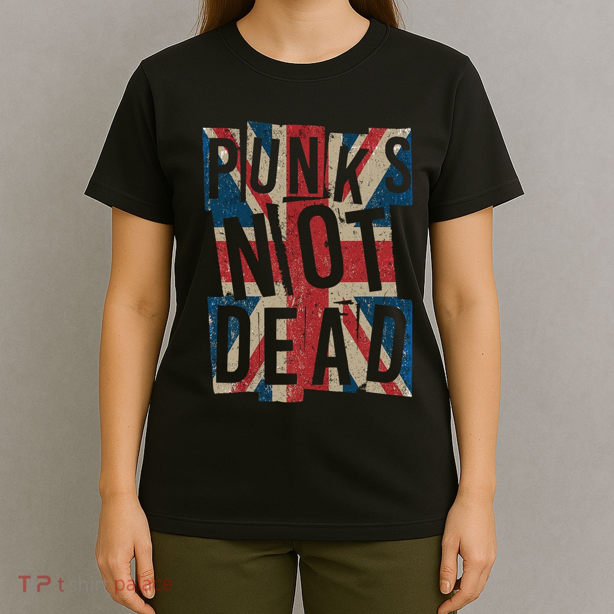 Punks Not Dead Vintage Uk London Flag Punk Is Not Dead T-Shirt