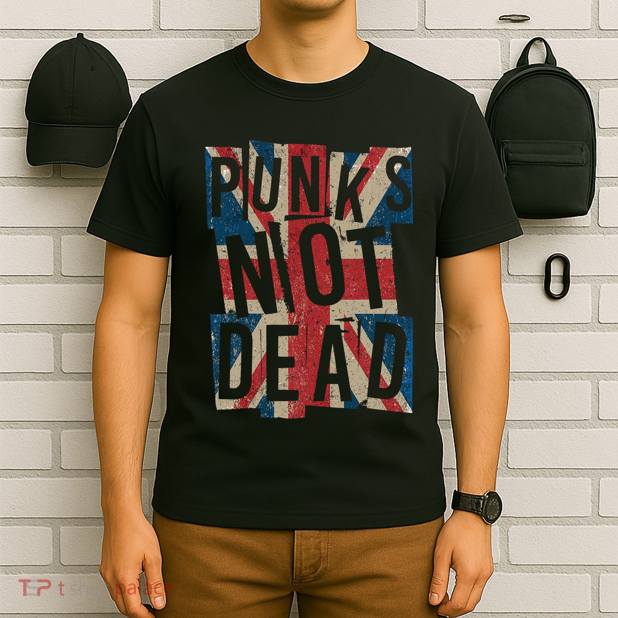 Punks Not Dead Vintage Uk London Flag Punk Is Not Dead T-Shirt