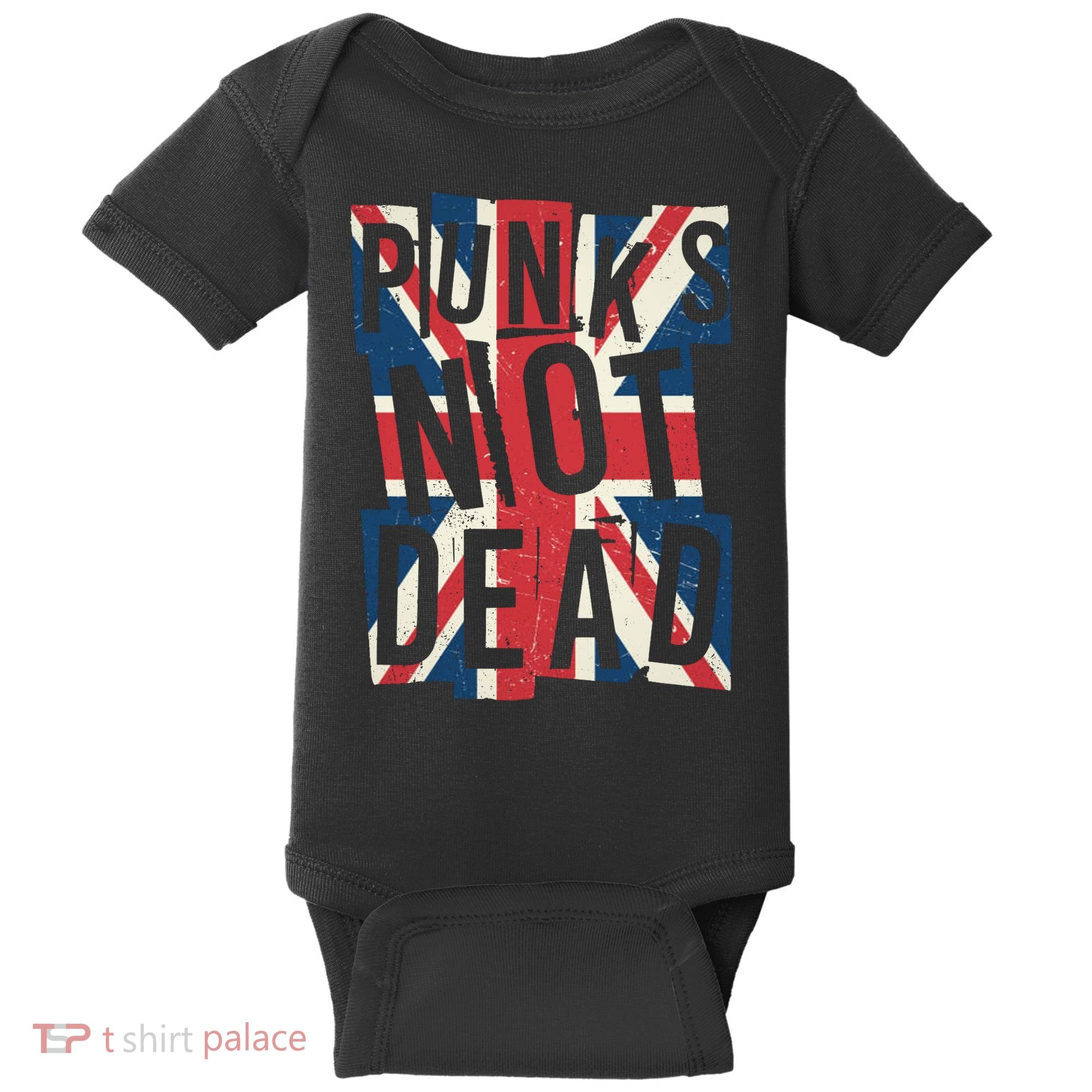Punks Not Dead British Flag Britain England Baby Bodysuit