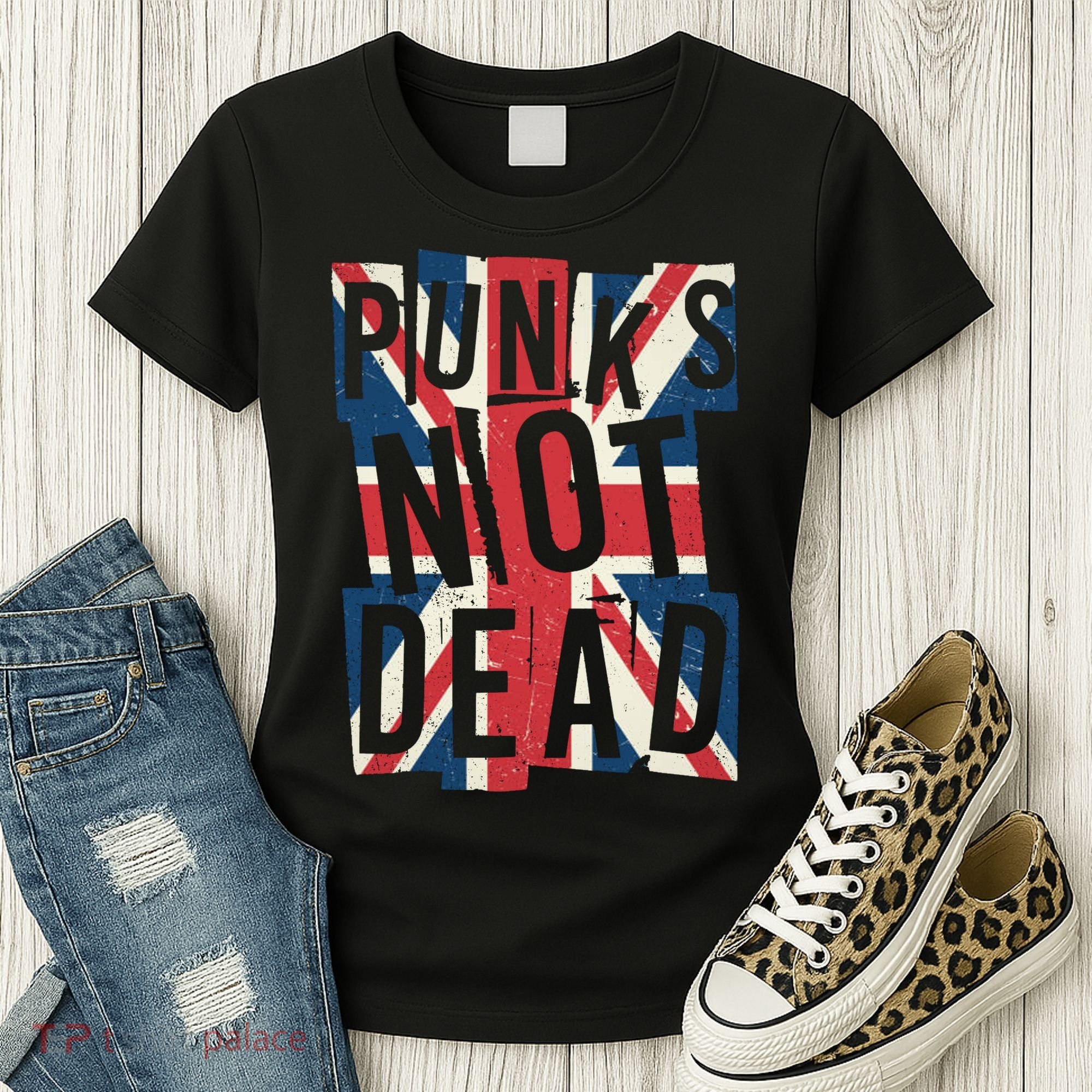Punks Not Dead British Flag Britain England Women's T-Shirt