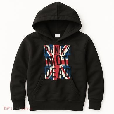 Punks Not Dead British Flag Britain England Kids Hoodie