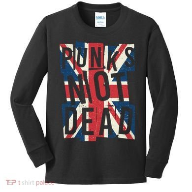 Punks Not Dead British Flag Britain England Kids Long Sleeve Shirt