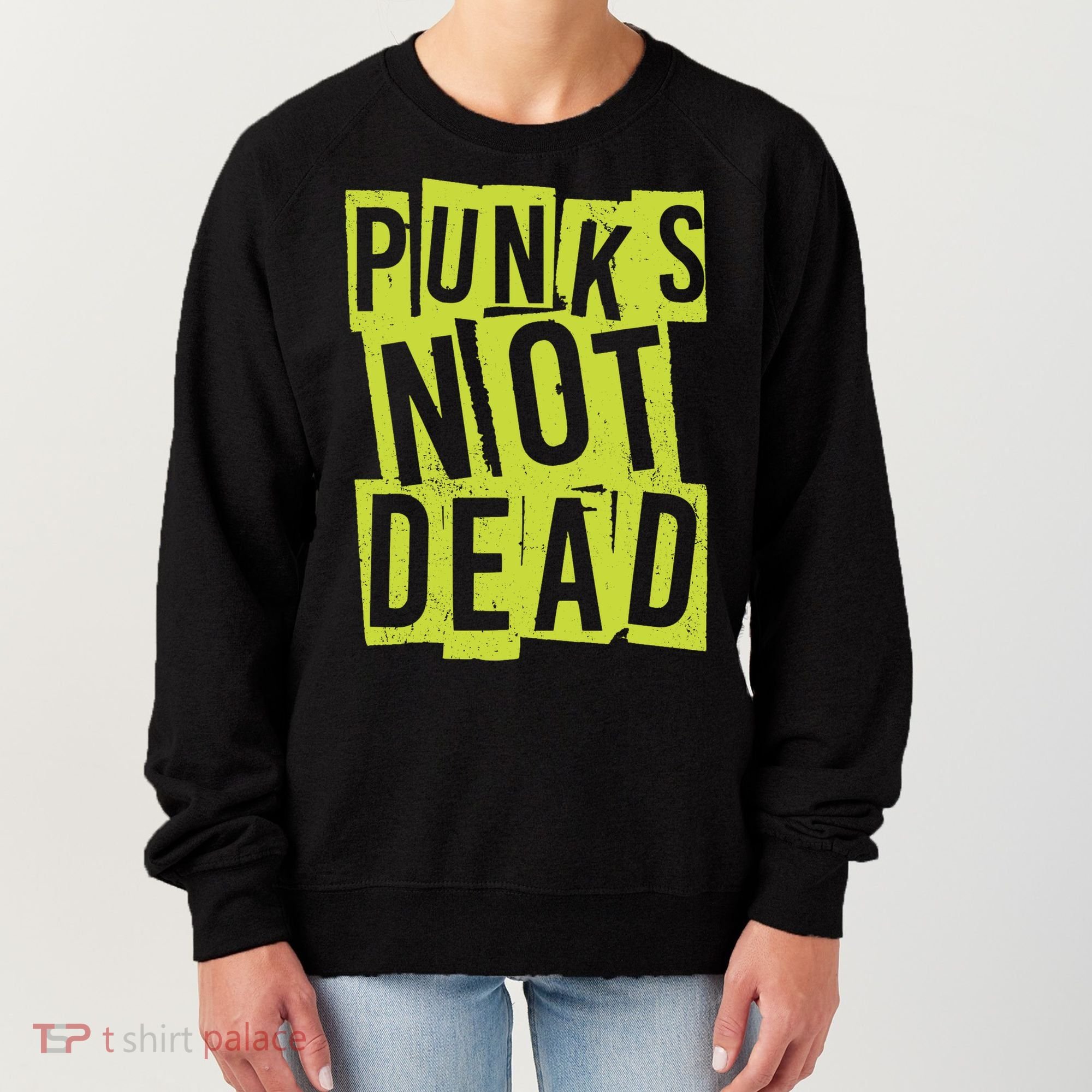Punks Not Dead Neon Logo Women's Sweatshirt