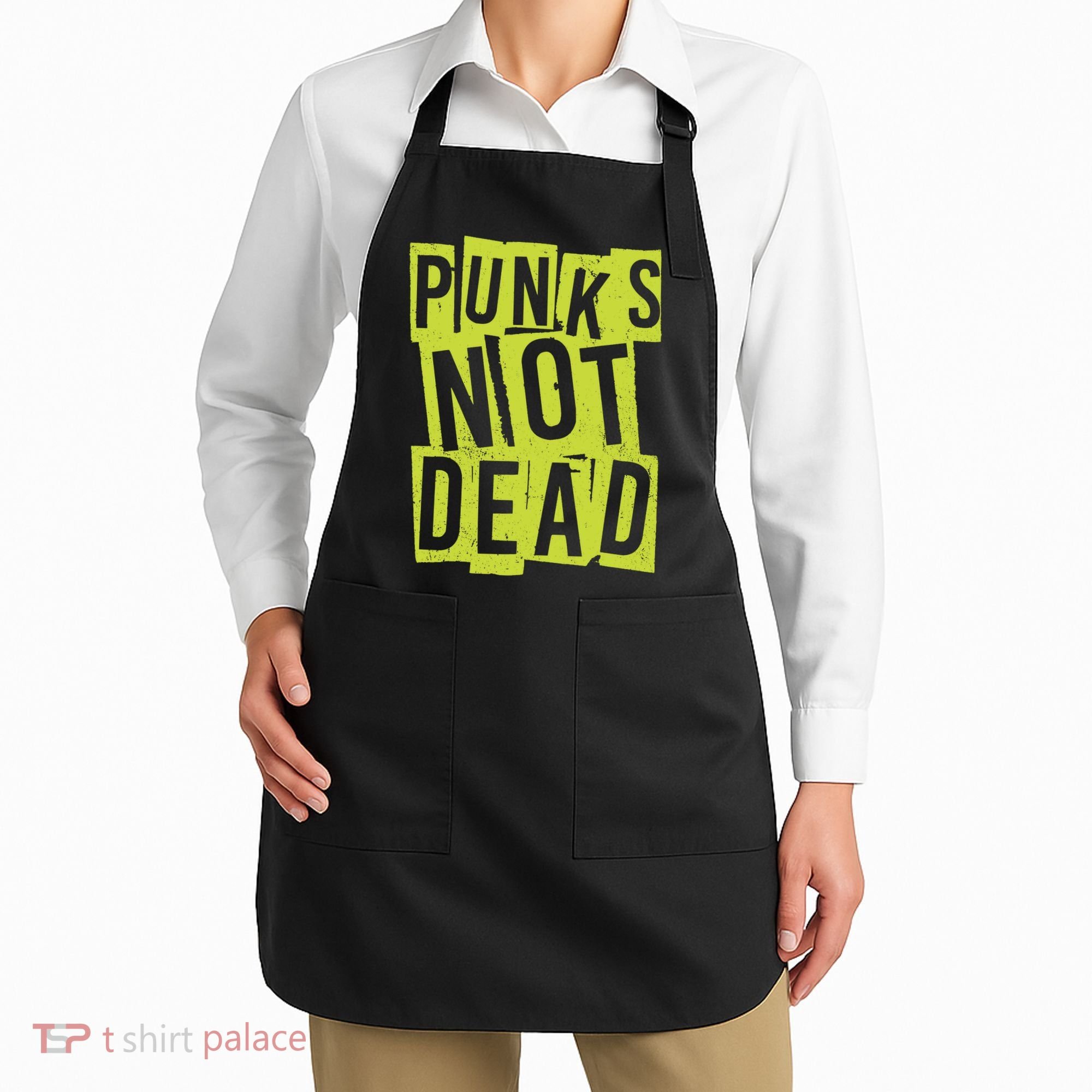 Punks Not Dead Neon Logo Apron