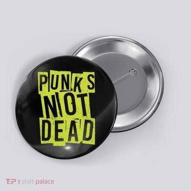 Punks Not Dead Neon Logo Button