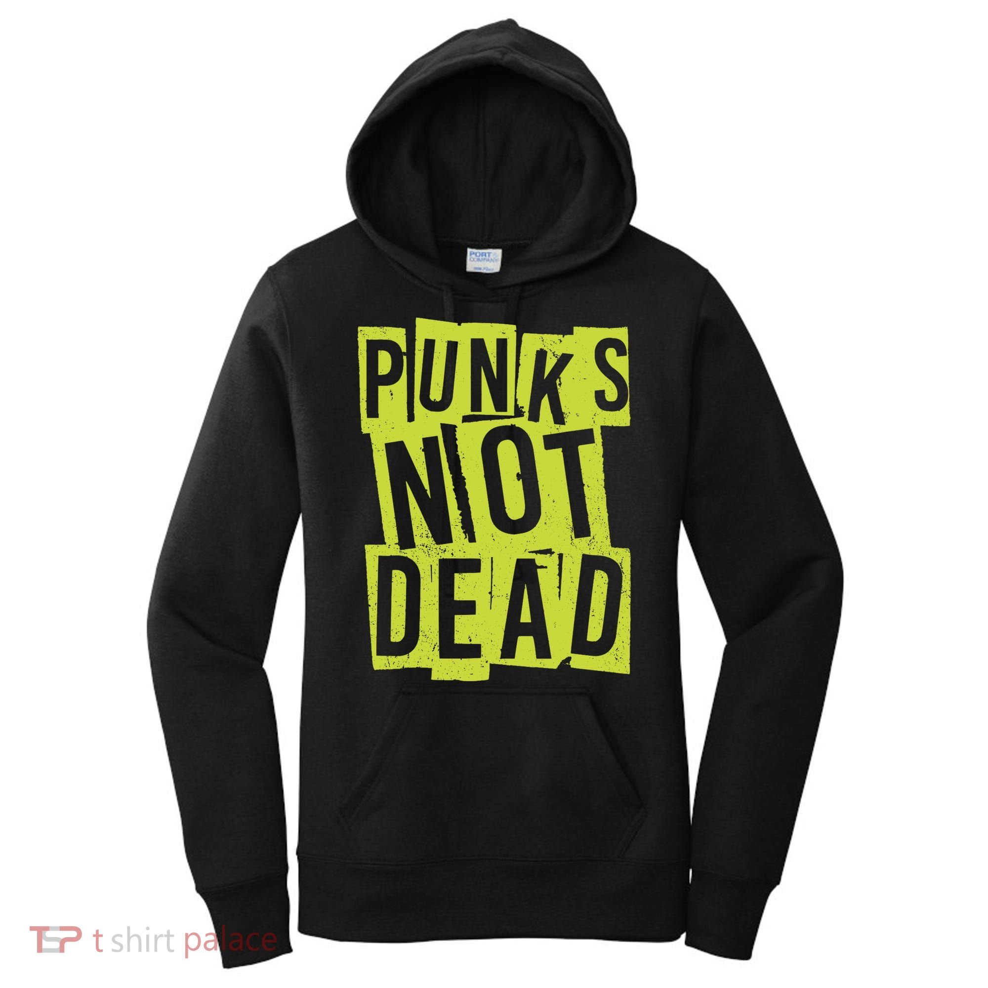 Punks Not Dead Neon Logo Women's Hoodie