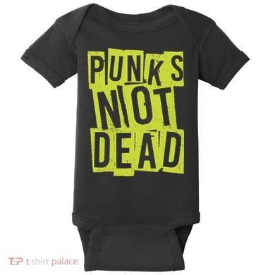 Punks Not Dead Neon Logo Baby Bodysuit