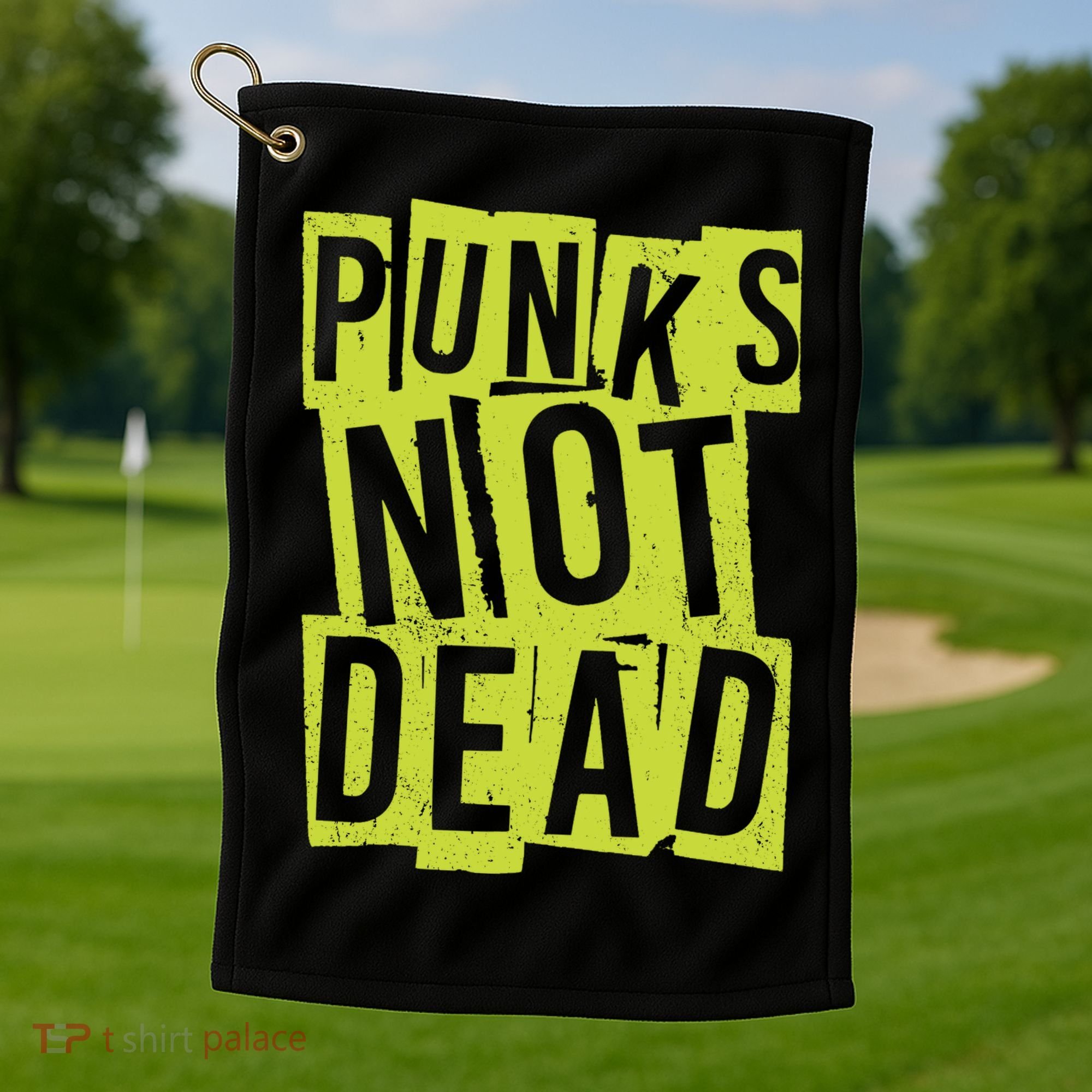 Punks Not Dead Neon Logo Golf Towel