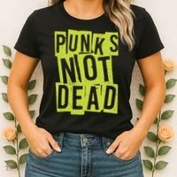 Punks Not Dead Neon Logo Women's T-Shirt thumb 2