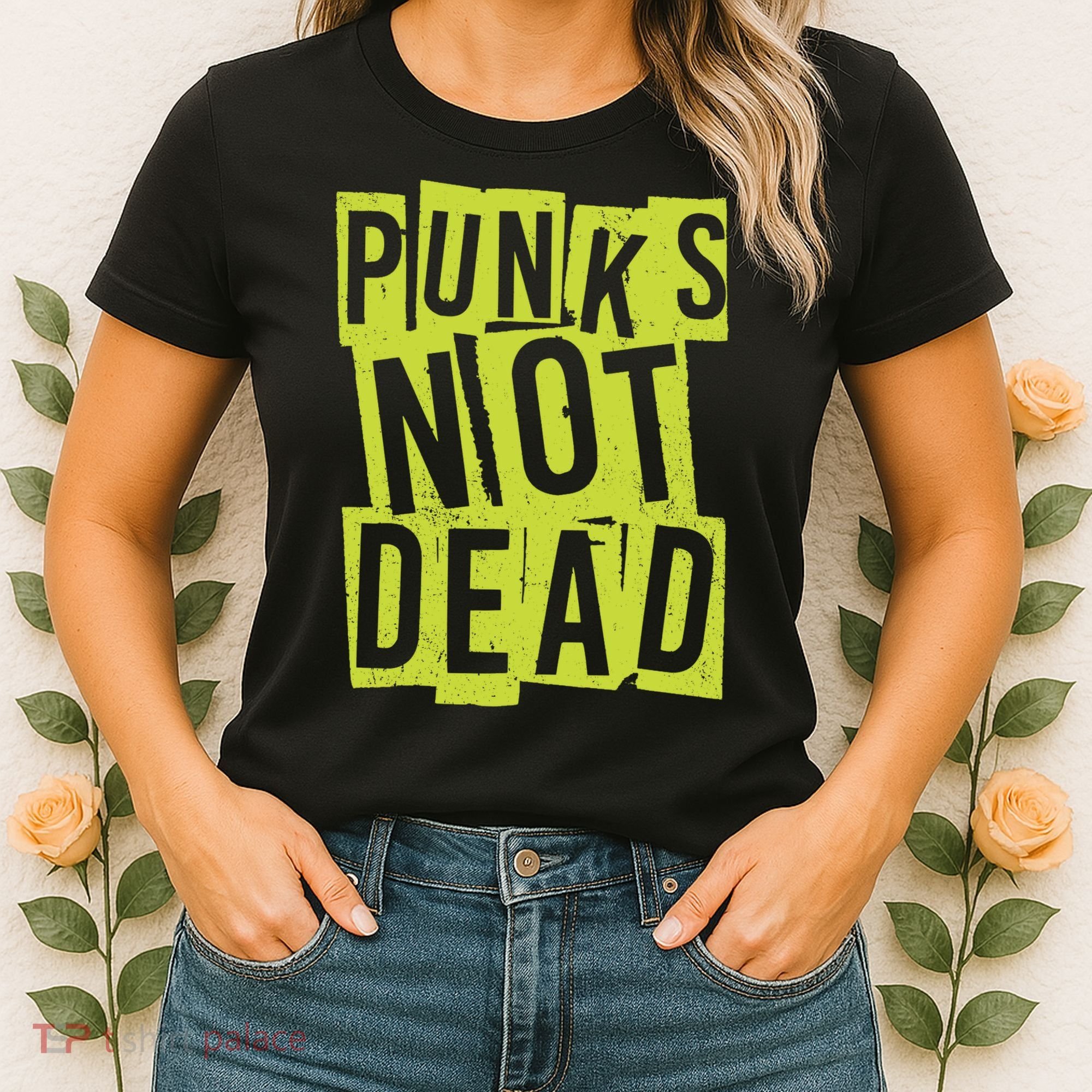 Punks Not Dead Neon Logo Women's T-Shirt