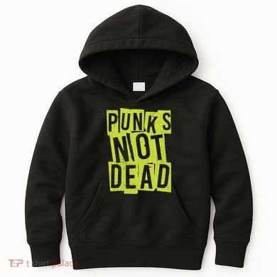Punks Not Dead Neon Logo Kids Hoodie
