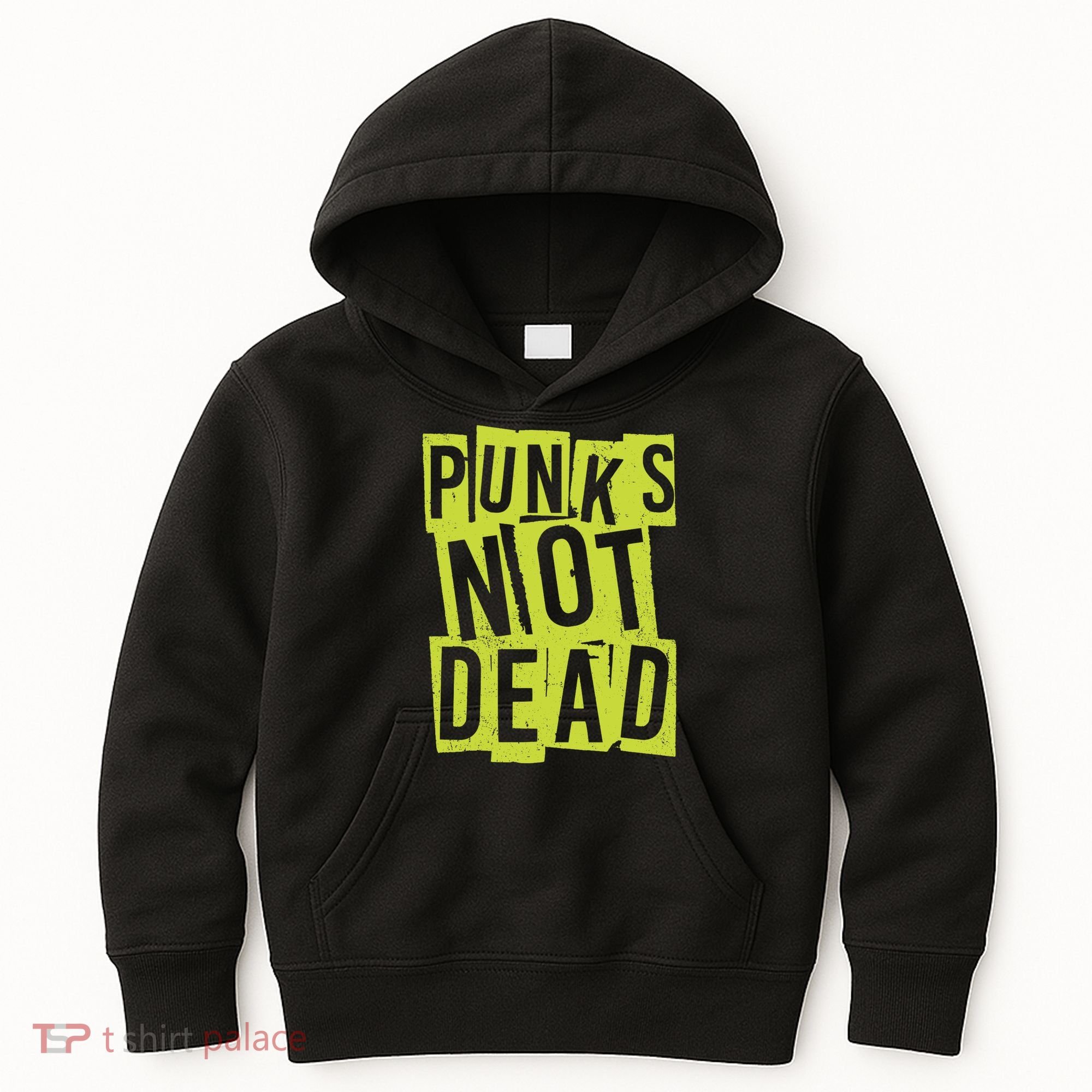 Punks Not Dead Neon Logo Kids Hoodie