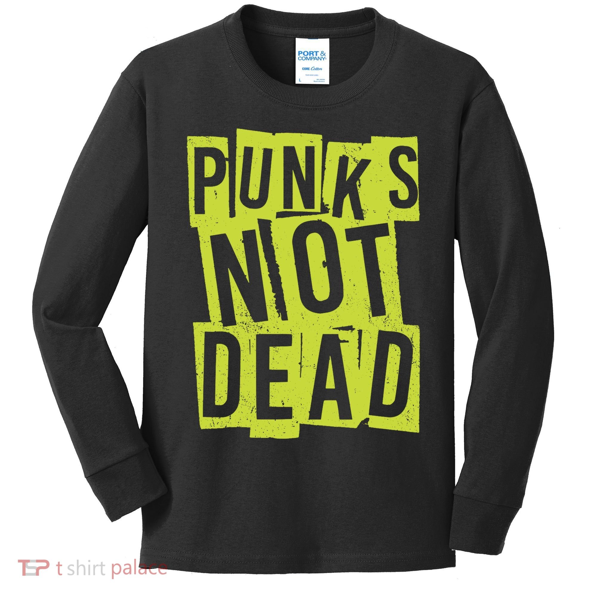 Punks Not Dead Neon Logo Kids Long Sleeve Shirt