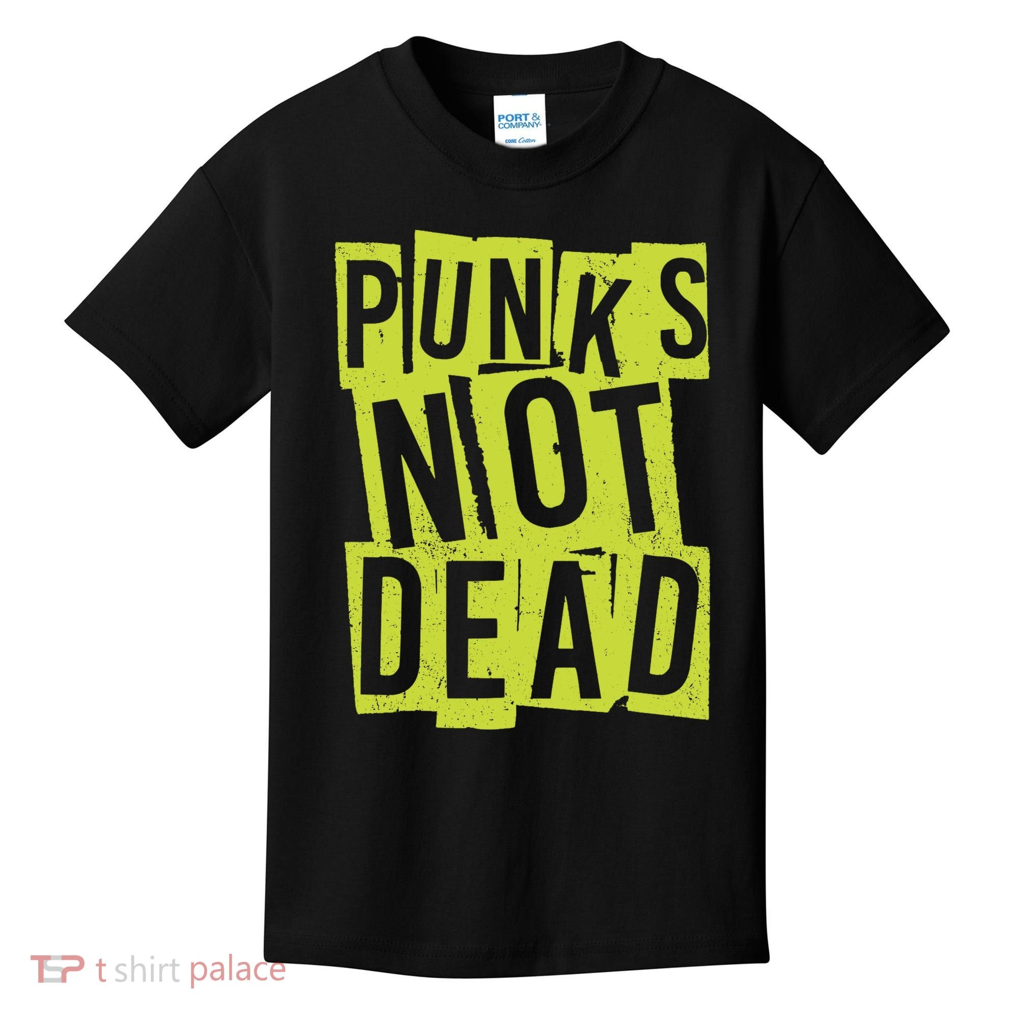 Punks Not Dead Neon Logo Kids T-Shirt