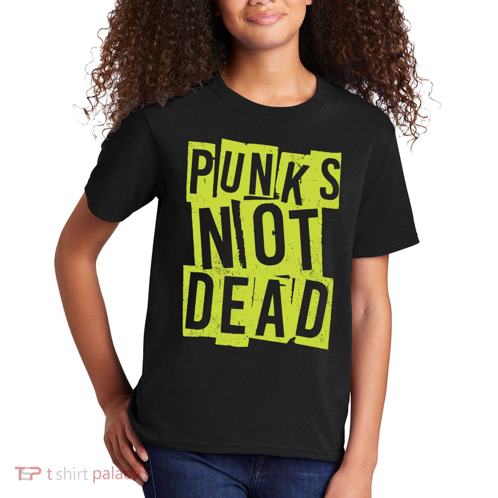 Punks Not Dead Neon Logo Kids T-Shirt
