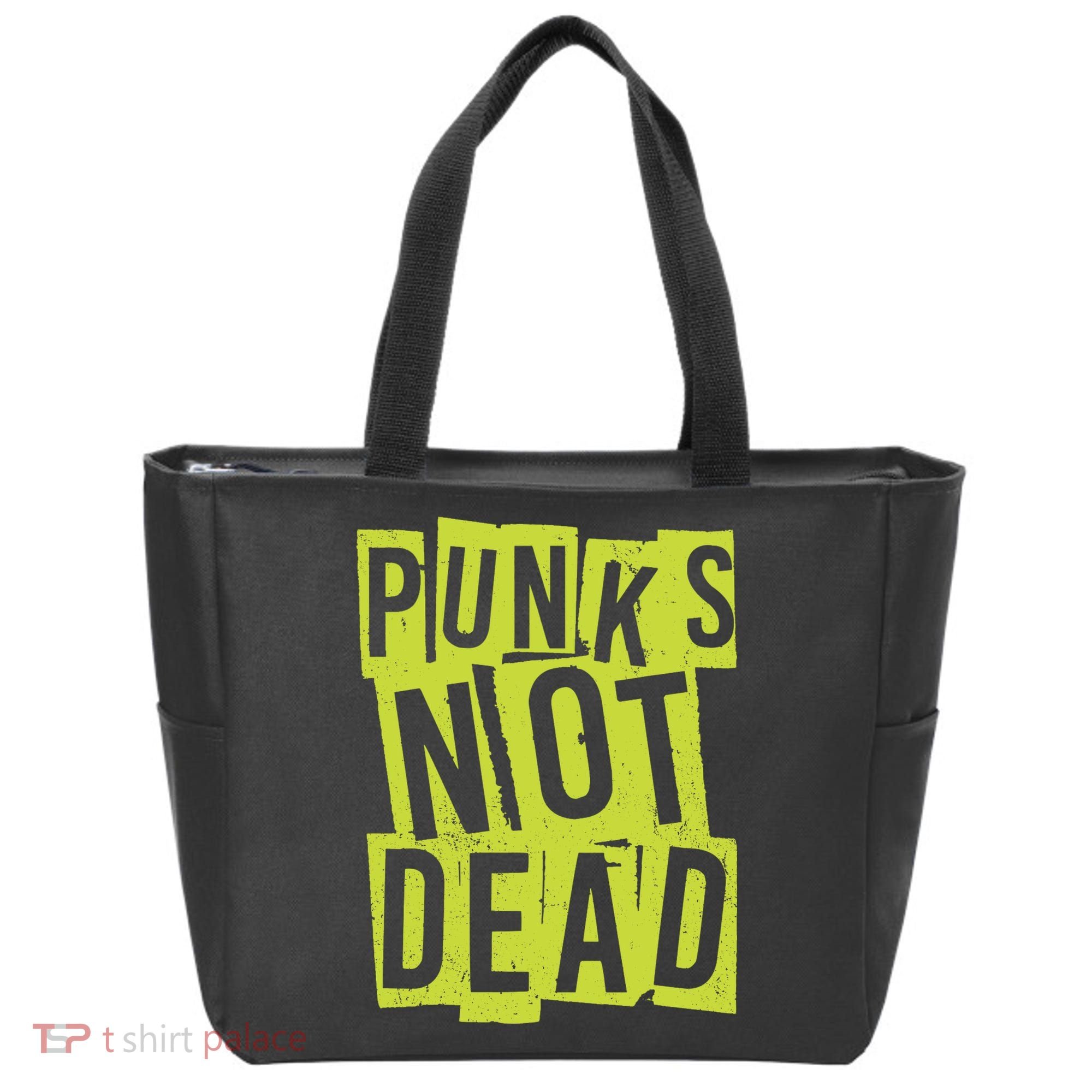 Punks Not Dead Neon Logo Tote Bag