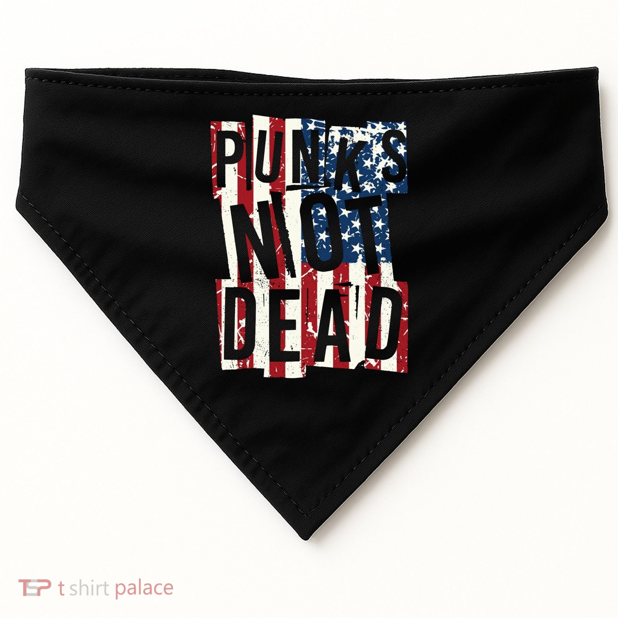 Punks Not Dead USA American Flag USA-Made Doggie Bandana