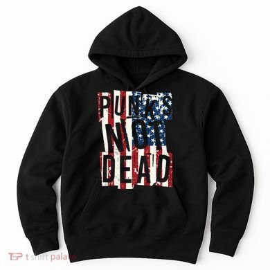 Punks Not Dead USA American Flag Hoodie