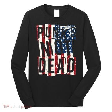 Punks Not Dead USA American Flag Long Sleeve Shirt
