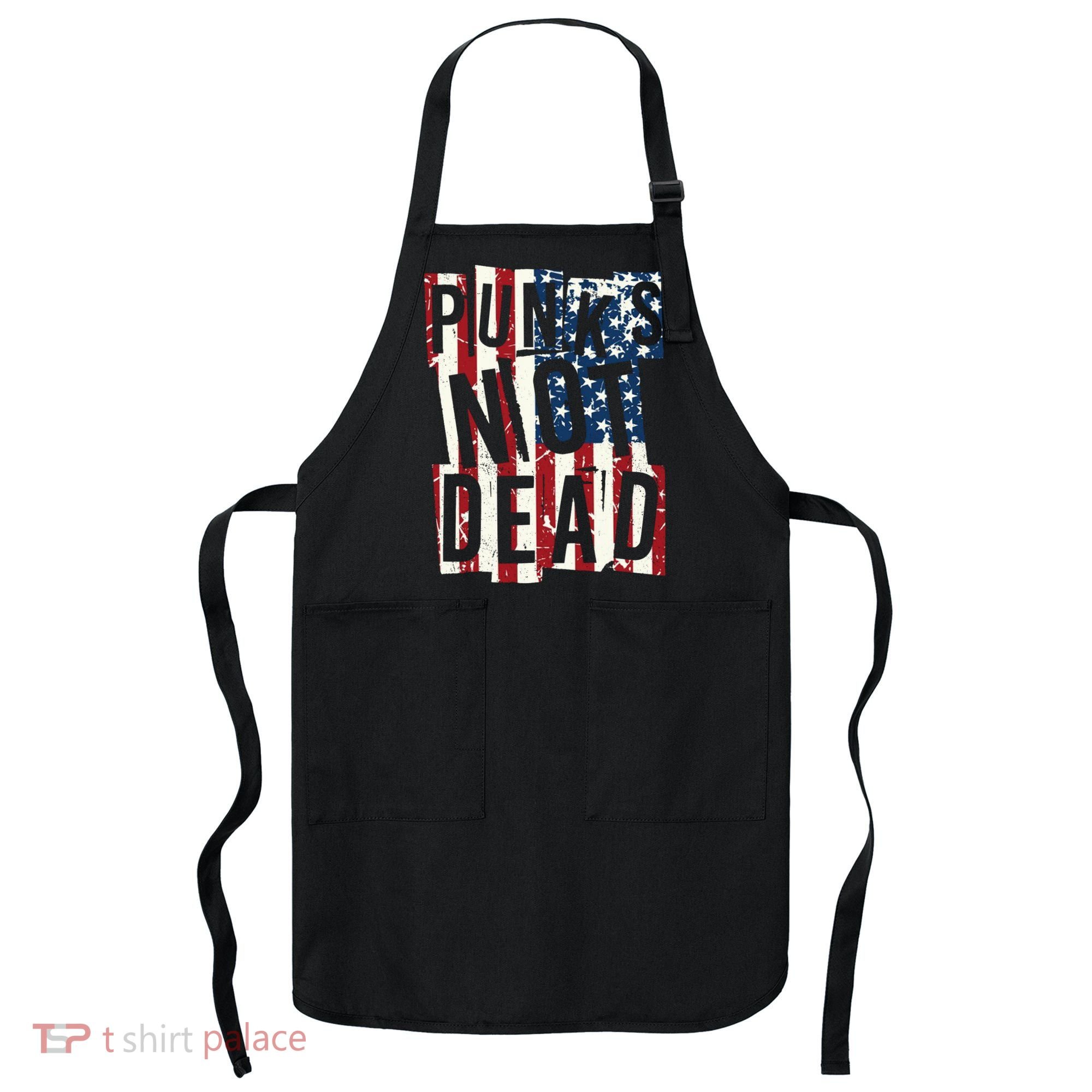 Punks Not Dead USA American Flag Apron