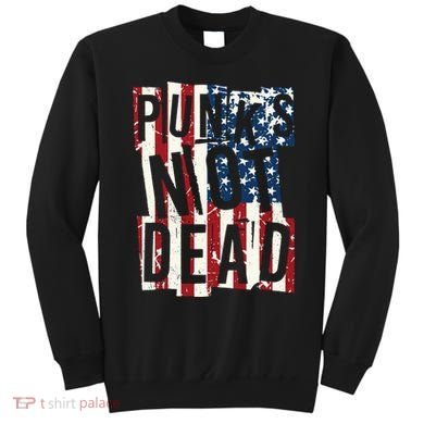 Punks Not Dead USA American Flag Sweatshirt