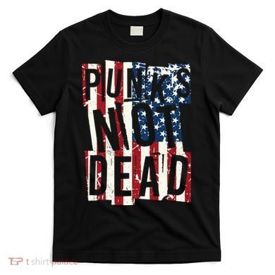 Punks Not Dead USA American Flag T-Shirt