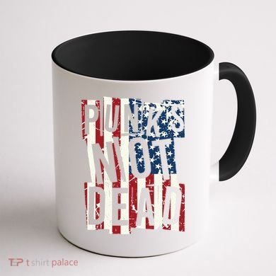 Punks Not Dead USA American Flag Coffee Mug back