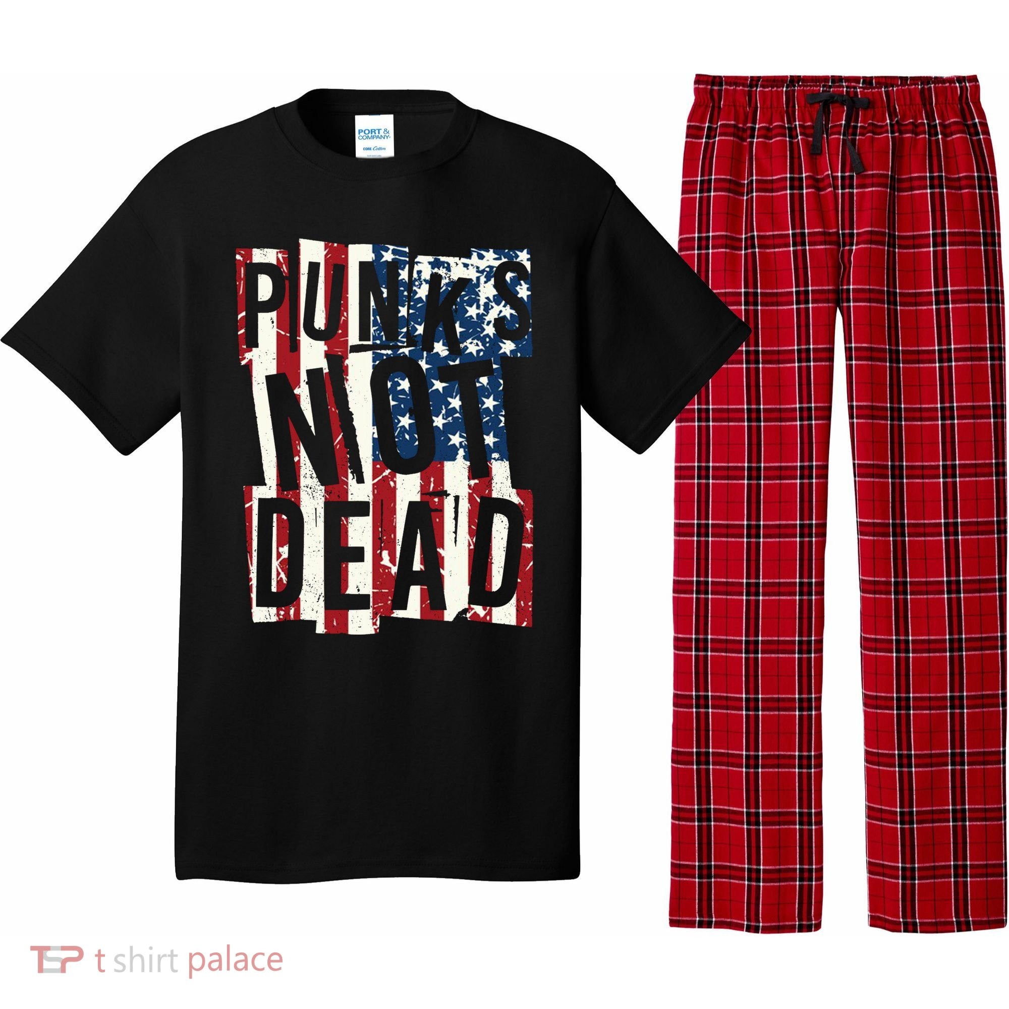 Punks Not Dead USA American Flag Pajama Set