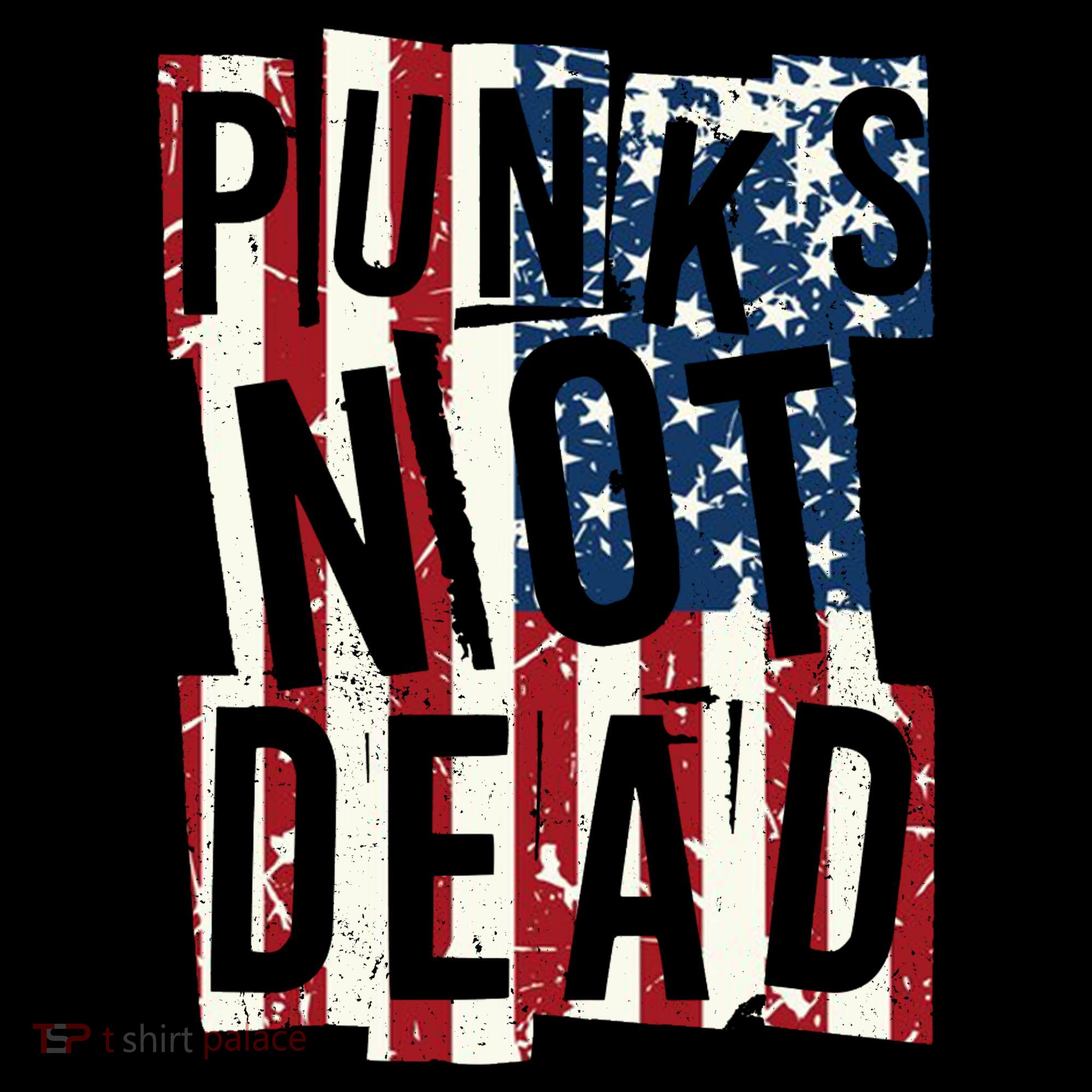 Punks Not Dead USA American Flag Women's Hoodie