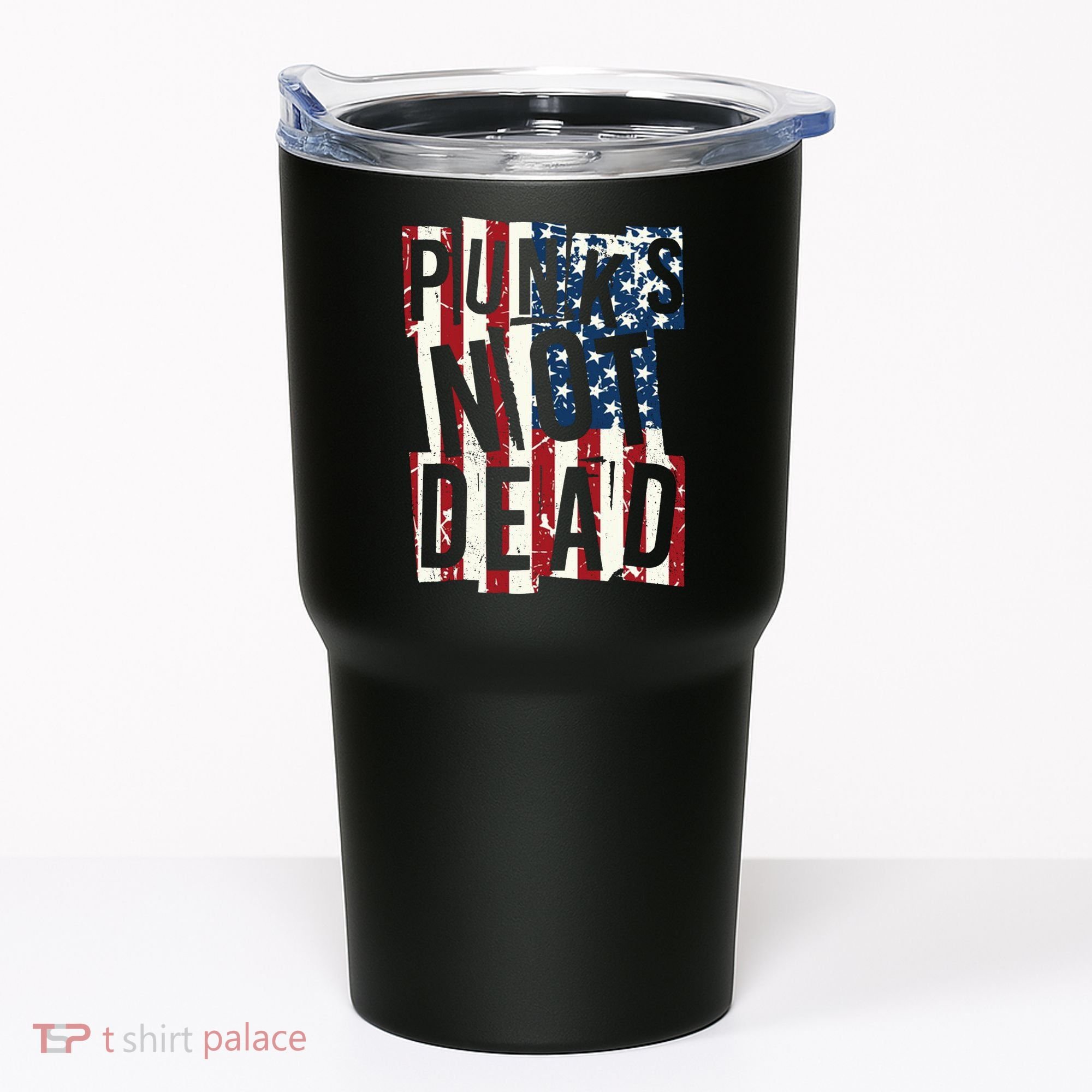 Punks Not Dead USA American Flag Tumbler